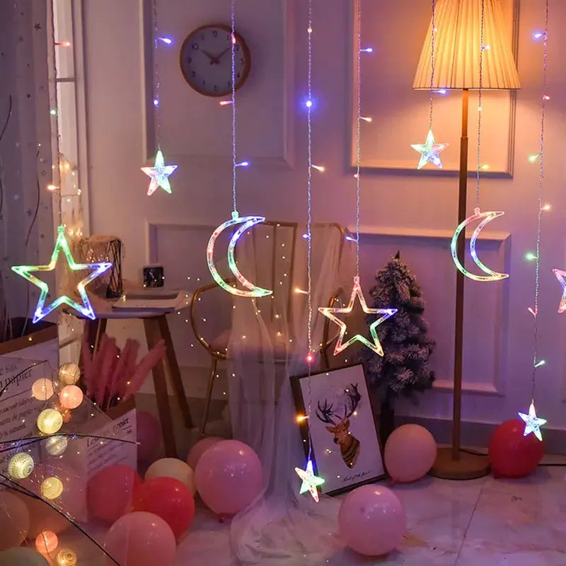 LED Star Curtain Fairy String Lights Rieworkes