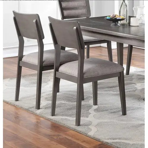Beautiful Unique Set Of 2 Side Chairs Dark Brown Finish Kitchen Dining Room Furniture Ladder Back Design Chairs Cushion Upholstered Rieworkes