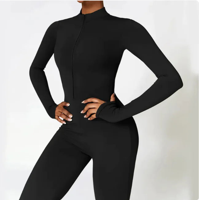 Flex Fit Women's Warm Zippered Yoga Bodysuit Rieworkes