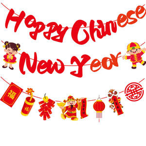 Chinese New Year Decorations 2025 Chinese New Year Banner Year of the Snake Lunar New Year Decorations Chinese New Year Garland For Home Party Mimarta