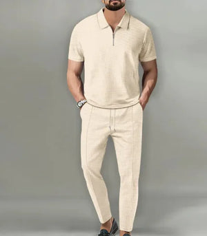 Short Sleeve Zipper Trousers Suit Rieworkes
