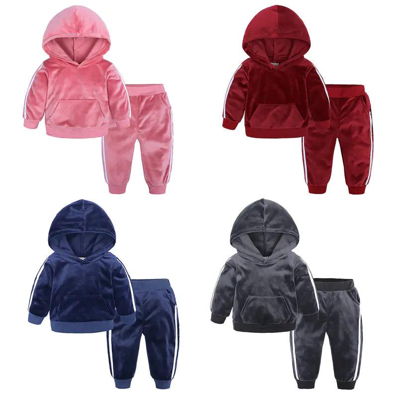 Children's Velvet 2-Piece Set for Boys and Girls Mimarta