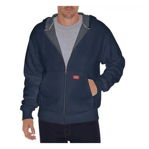 Dickies Mens Thermal Lined Full-Zip Fleece Hoodie with DWR Dark Navy 2X Mimarta