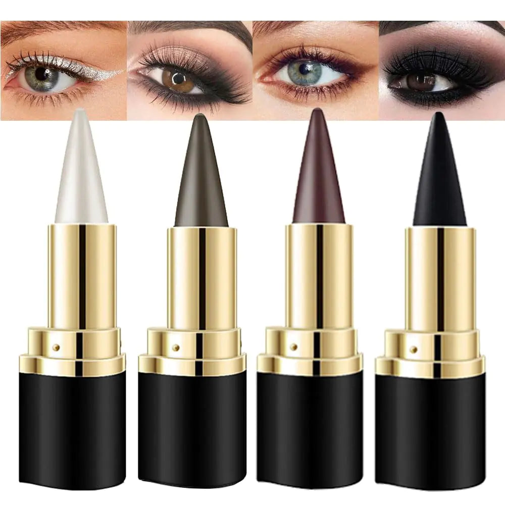 evpct 4Pcs Black Silver Grey Brown Gel Eyeliner Pencil Eye Black Face Paint Sticks Makeup Set Natural Black Eyeliner Cream Waterproof Crayon Eyeliner Pencil Tool delineador de ojos contra el agua Rieworkes