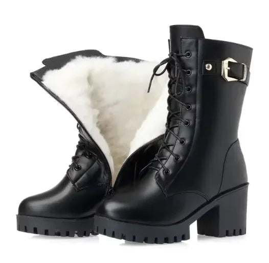 Women's Cotton-Lined Leather Martin Boots Rieworkes