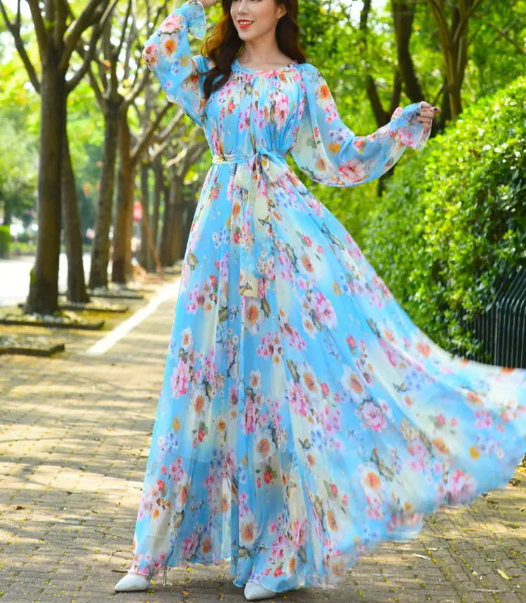 Maxi Dress Floral Printed Rieworkes