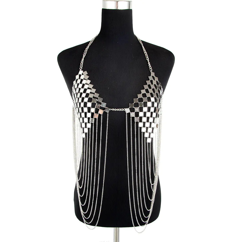 Metallic Body Chain with Tassel for Women’s Fashion Mimarta