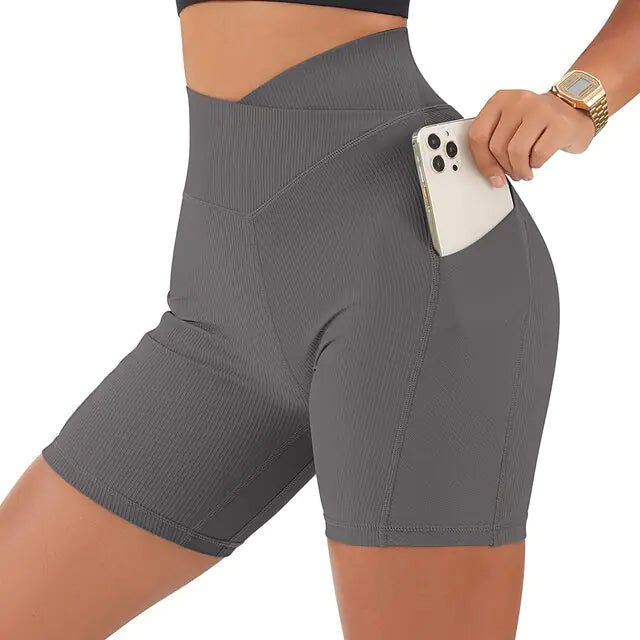 Sports Shorts Women High Waist Workout Seamless Fitness Yoga Shorts Rieworkes