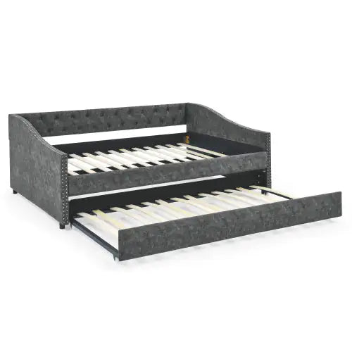 The Full-size Sofa Bed Features A Double-sized Upholstered Tufted Sofa Bed On Wheels Unavailable Platforms- Temu Rieworkes