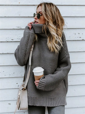 Warm Knitted Turtleneck Sweater Women Rieworkes
