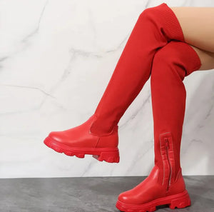 Cozy Knitted Platform Boots Rieworkes