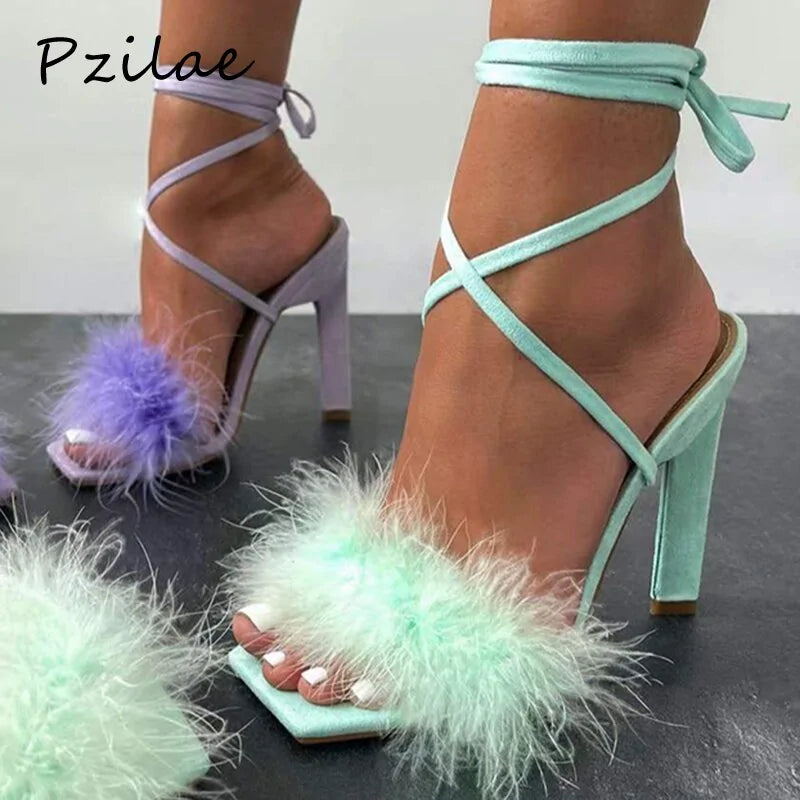 Feather Women High Heels Rieworkes