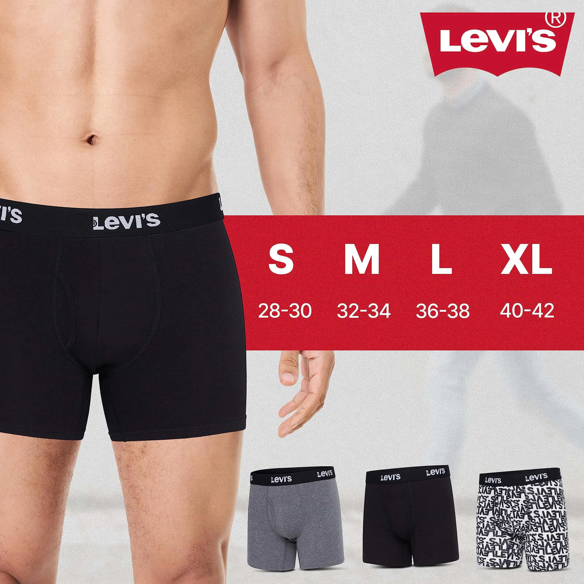 Levi's Mens Boxer Briefs Breathable Stretch Underwear 4 Pack Scribble Logo, Caviar, B25heathergrey, Caviar X-Large Rieworkes