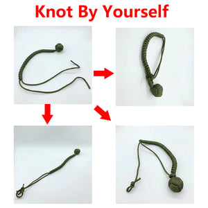 Outdoor EDC Self Defense Keychain with Monkey Fist Rope Mimarta