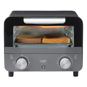 COOK WITH COLOR Mini Toaster Oven: 600W Power Precision Timer Auto Shutoff and Culinary Delights Up To 450 Degrees Grey Rieworkes
