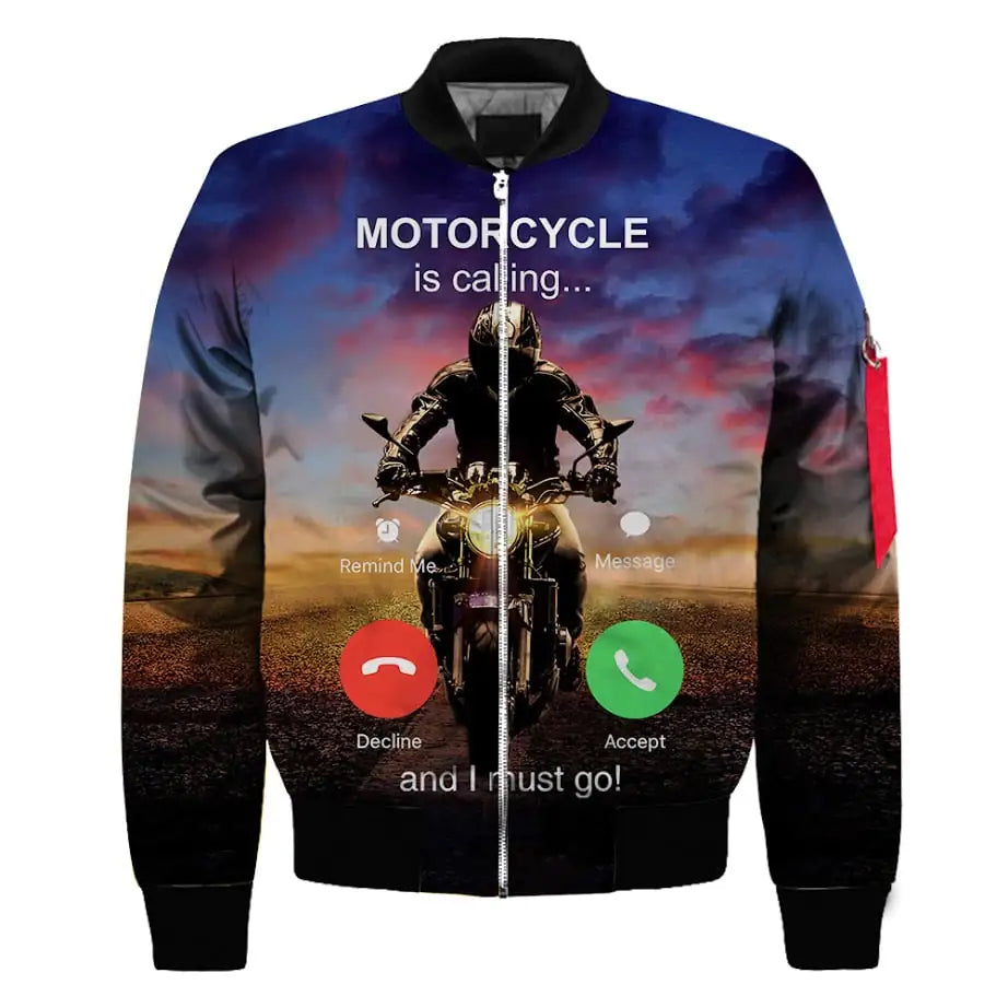 Men's 3D Digital Color Print Flight Jacket Suit Mimarta