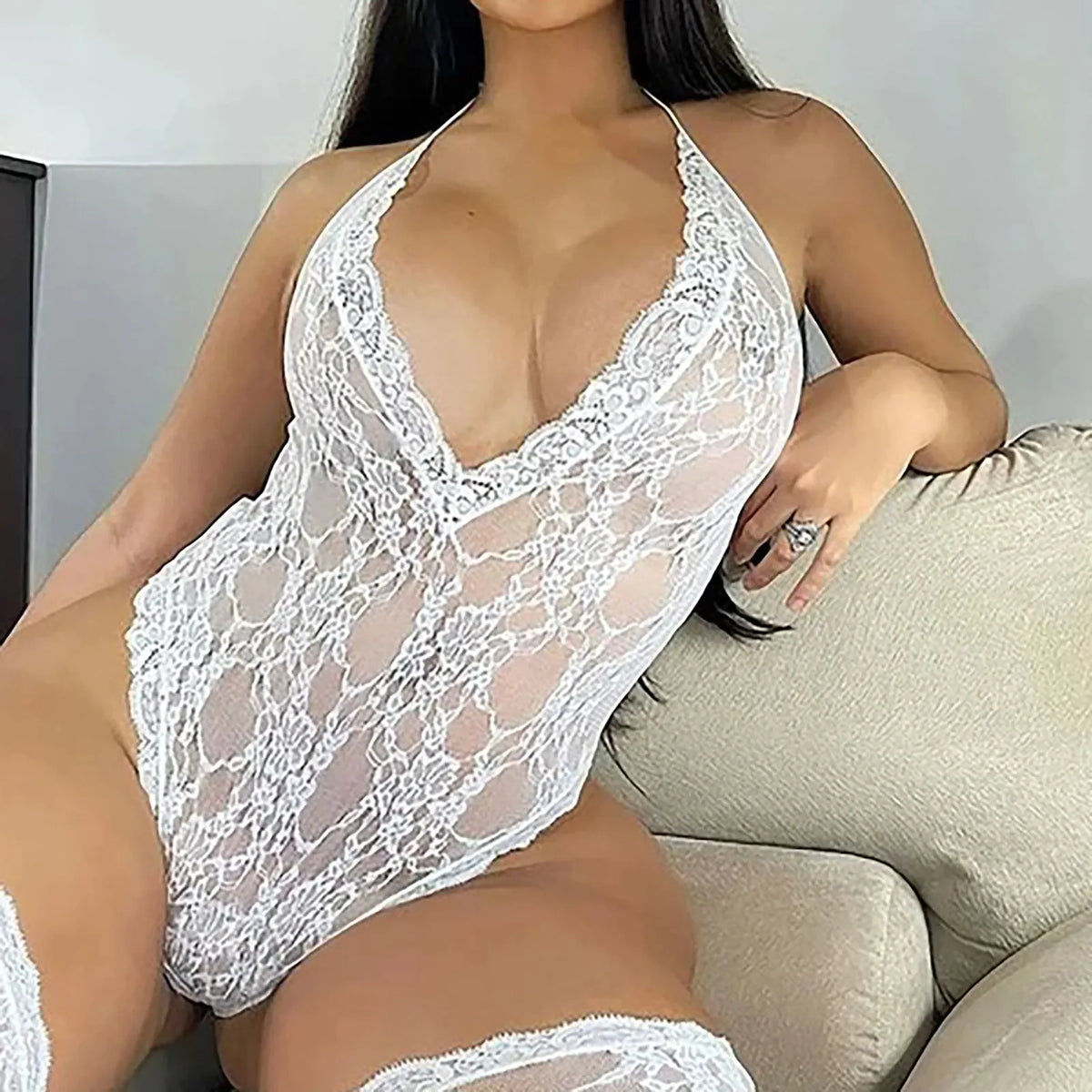 Women Lace Sexy Lingerie Nightwear Babydoll Sleepwear Bodysuit Dress Plus Size Rieworkes