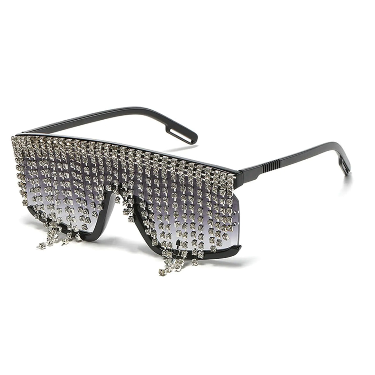 willochra Flat Top tassel Sunglasses Rhinestone Sun Glasses Diamond Party Eyeglasses Shades for Women UV400 (gary) Mimarta