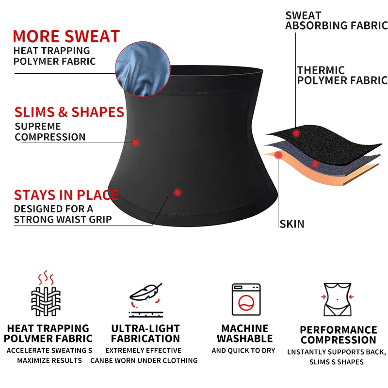 Men's Sauna Body Shaper Waist Trainer Slimming Belt Mimarta