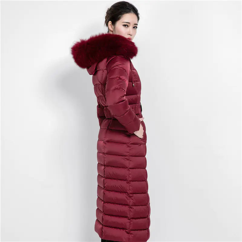 Luxury Women's Winter Coat with Fox Fur Collar Mimarta