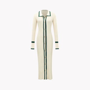 Stripe Lapel Dress Rieworkes
