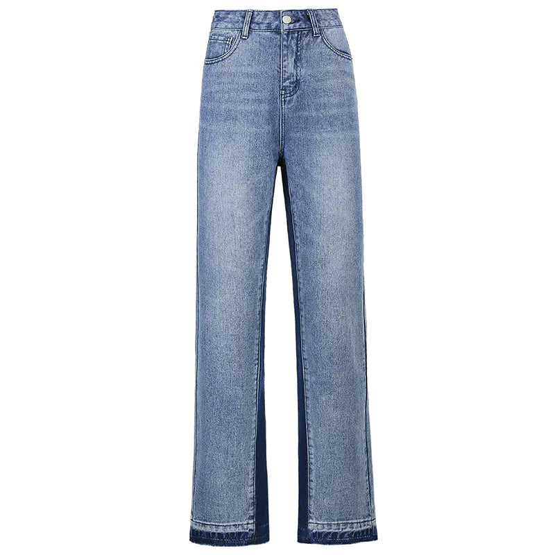 High-Rise Straight-Leg Jeans with Contrast Stitching Rieworkes