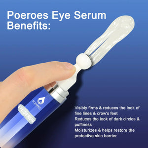 Eye Serum with 8% Caffeine 8% Retinol Hyaluronic Acid Niacinamide peptides for Puffy Eye Bags Fine Lines Dark Circles Wrinkles, Under Eye Cream with 360° Eye Roller Massage Ball, 0.5 fl. oz blue Rieworkes