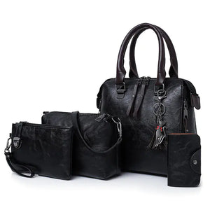 Luxury Women’s Leather Handbag & Wallet 4-Piece Set Mimarta