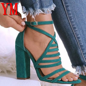 Cut Buckle High Heels Strap Shoes Rieworkes