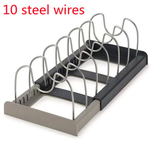 Stainless Steel Adjustable Pot Lid Rack Rieworkes