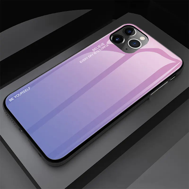 Gradient Tempered Glass Phone Case with Drop Protection Mimarta