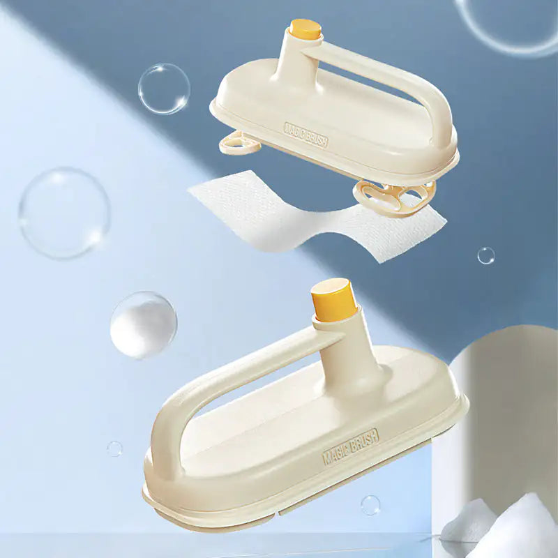 Kitchen Bathroom Toilet Cleaning Magic Brush Glass Wall Cleaning Bath Brush Handle Cleaning Rag Ceramic Window Slot Clean Brush Kitchen Gadgets Rieworkes