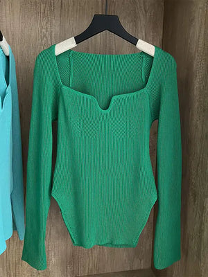 Woman's Long Sleeve Knitted Pullover Rieworkes