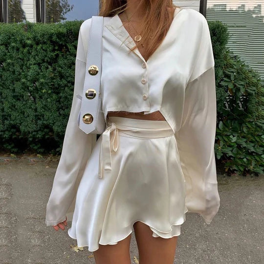 Soft Satin Two Piece Set Rieworkes