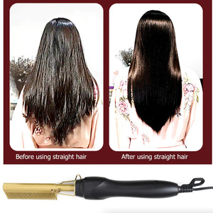 Hair Straightener Comb Pro Electric Beard Straightening Comb Heat Hot Comb Press Rieworkes