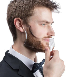 Beard Shaper & Shaping Tool for Men: Clear Curve & Step Cut Edge Guide for Trimming Mustache Goatee Neckline - Create Your Perfect Beard and Hairstyle Mimarta