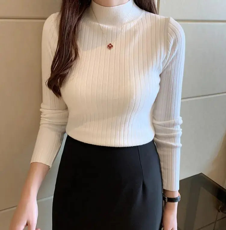 Half Turtleneck Bottoming Shirt Women's Long-sleeved Sweater Top Rieworkes