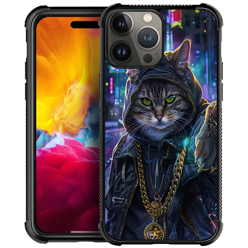 ZHEGAILIAN Compatible with iPhone 15 Pro Max CaseCity and Golden Cat for iPhone 15 Pro Max Cases Men BoyDrop Protection Cool Pattern with Soft TPU Bumper Case for iPhone 15 Pro Max Case 6.7-in Mimarta