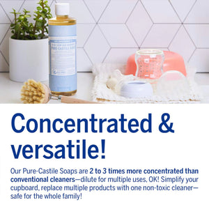 Dr. Bronner’s - Pure-Castile Liquid Soap (Baby Unscented, 16 Ounce) - Made with Organic Oils, 18-in-1 Uses: Face, Hair, Laundry & Dishes For Sensitive Skin & Babies, No Added Fragrance, Vegan, Non-GMO 16 Fl Oz (Pack of 1) Rieworkes