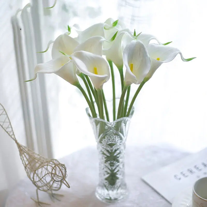 Artificial Calla Lily Decor for Living Room &amp; Dining Table Rieworkes