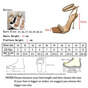 Clear Crystal Ankle Strap Heels Rieworkes