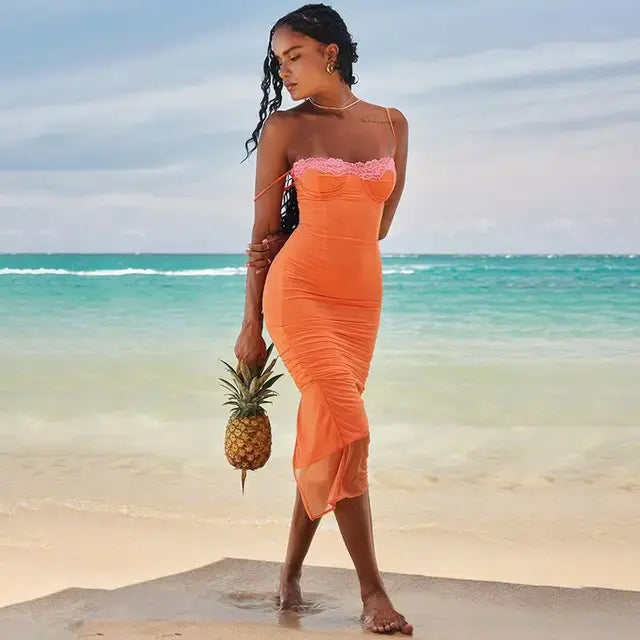 Bodycon Maxi Dress Women Robe Rieworkes