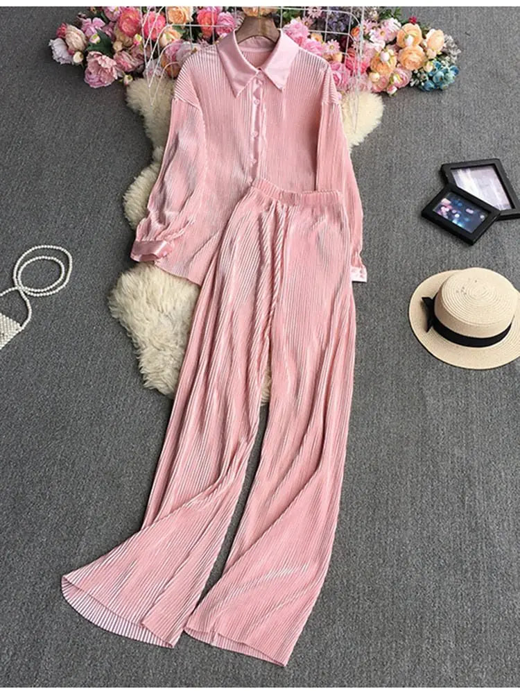 Pleated Set For Women Rieworkes