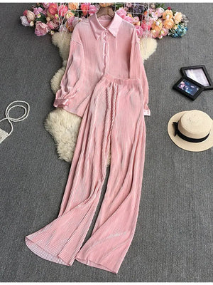 Pleated Set For Women Rieworkes