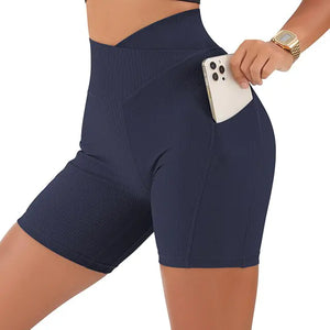 Sports Shorts Women High Waist Workout Seamless Fitness Yoga Shorts Rieworkes