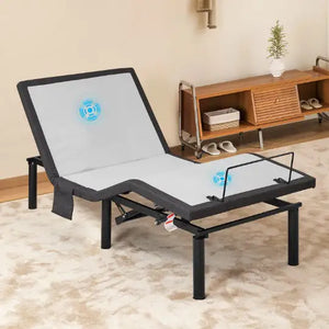 Ergonomic Twin XL Size Adjustable Bed, Zero Gravity Base For Stress Management W Head And Foot Incline, Wireless Remote Control, Massage, Under Bed Nightlight, USB Ports Rieworkes