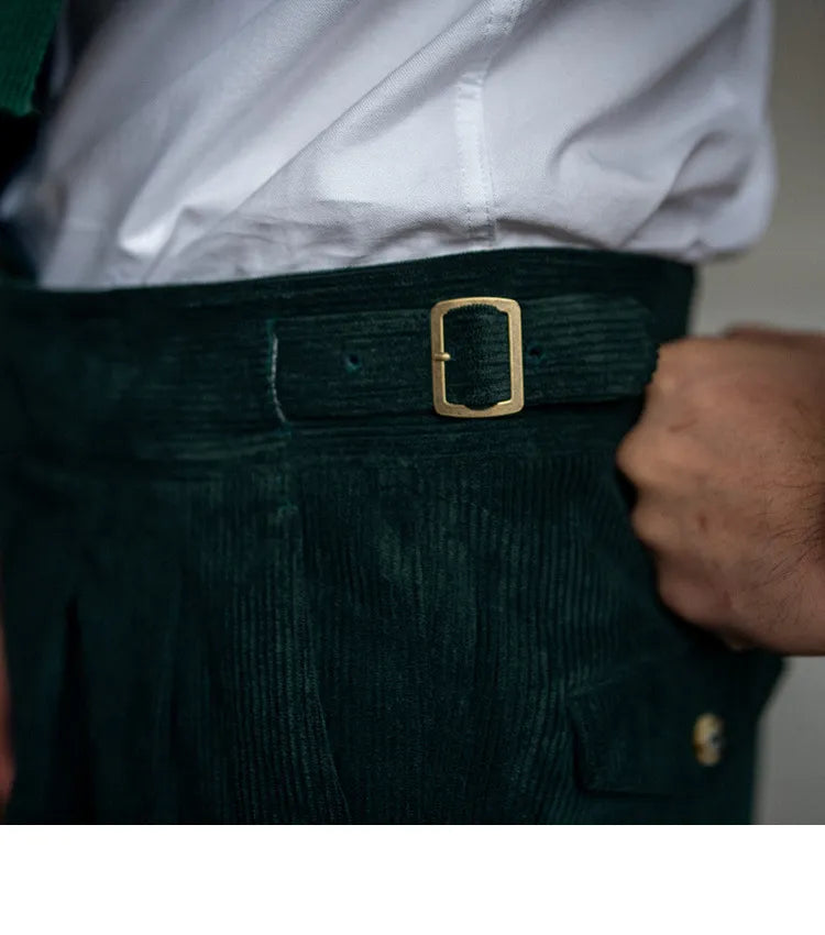 Corduroy Straight High Waist Casual Pants Men Rieworkes
