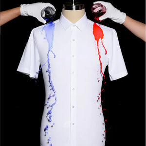 Oil Stain Proof Waterproof Hydrophobic Men Short Sleeve Business White Shirt Rieworkes