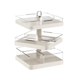 Rotating 3 Tier Serving Tray for Kitchen Decor Tiered Tray Stand with Handles and 8 Removable Compartments Food Serving Tray for Nuts Cupcakes Fruits and Cookies Mimarta