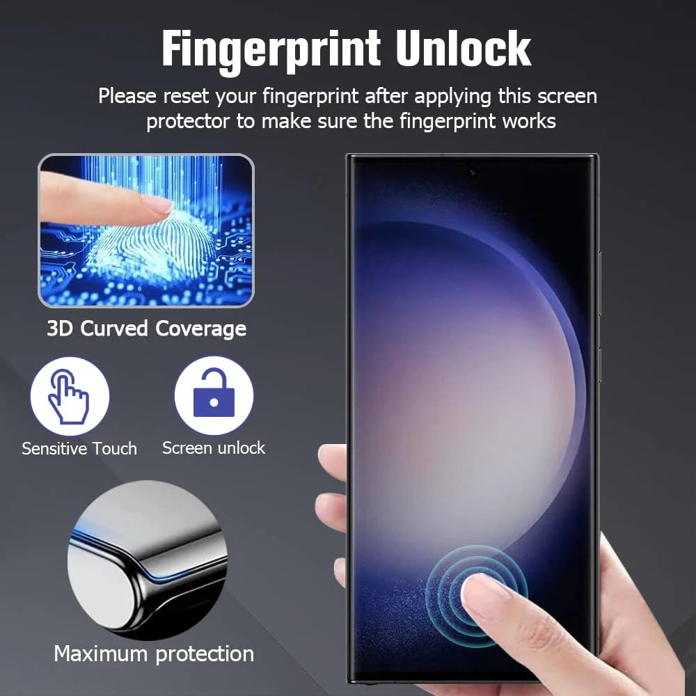 Tempered Glass Screen Protector Lens Hydrogel For Samsung S23 S22 Ultra Plus USA Rieworkes
